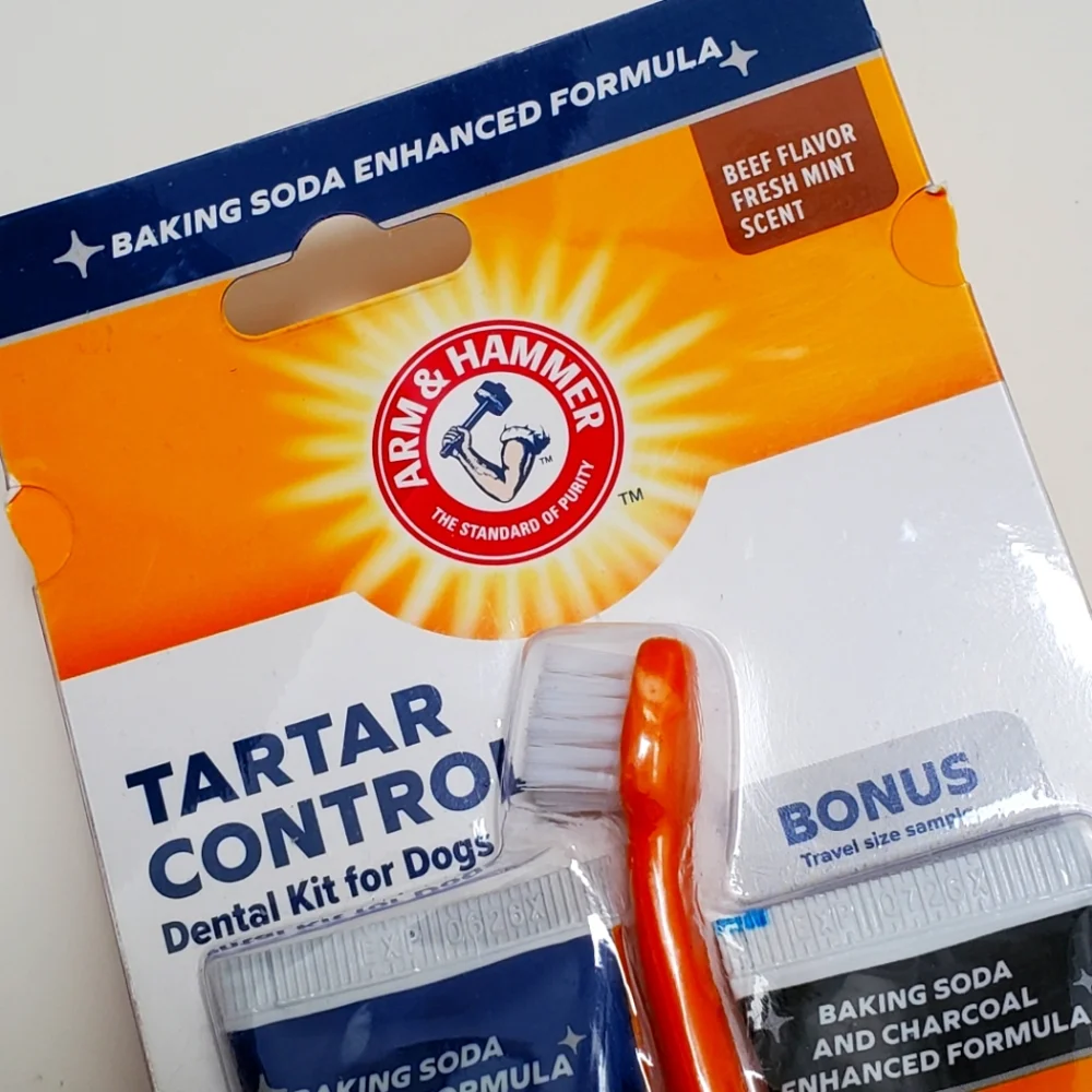 Arm & Hammer 4-Piece Tartar Control Toothpaste and Brush Set Dental Kit for Dogs